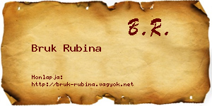 Bruk Rubina névjegykártya